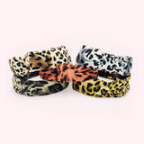 Adara Animal Print Knotted Headband Wide Hairband - Leopard Headband