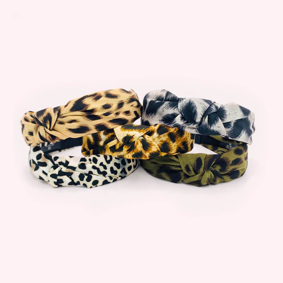 Leopard Print Knotted Headbands for Women | Animal Print Model