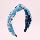 Light Denim Knotted Headbands Country