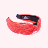 Red Burlap Fabric Headbands