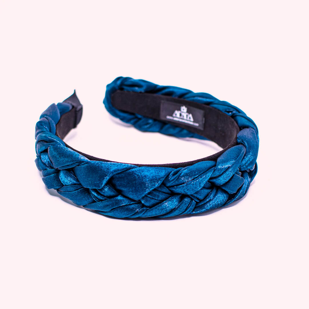Braided Thick Headband Blue