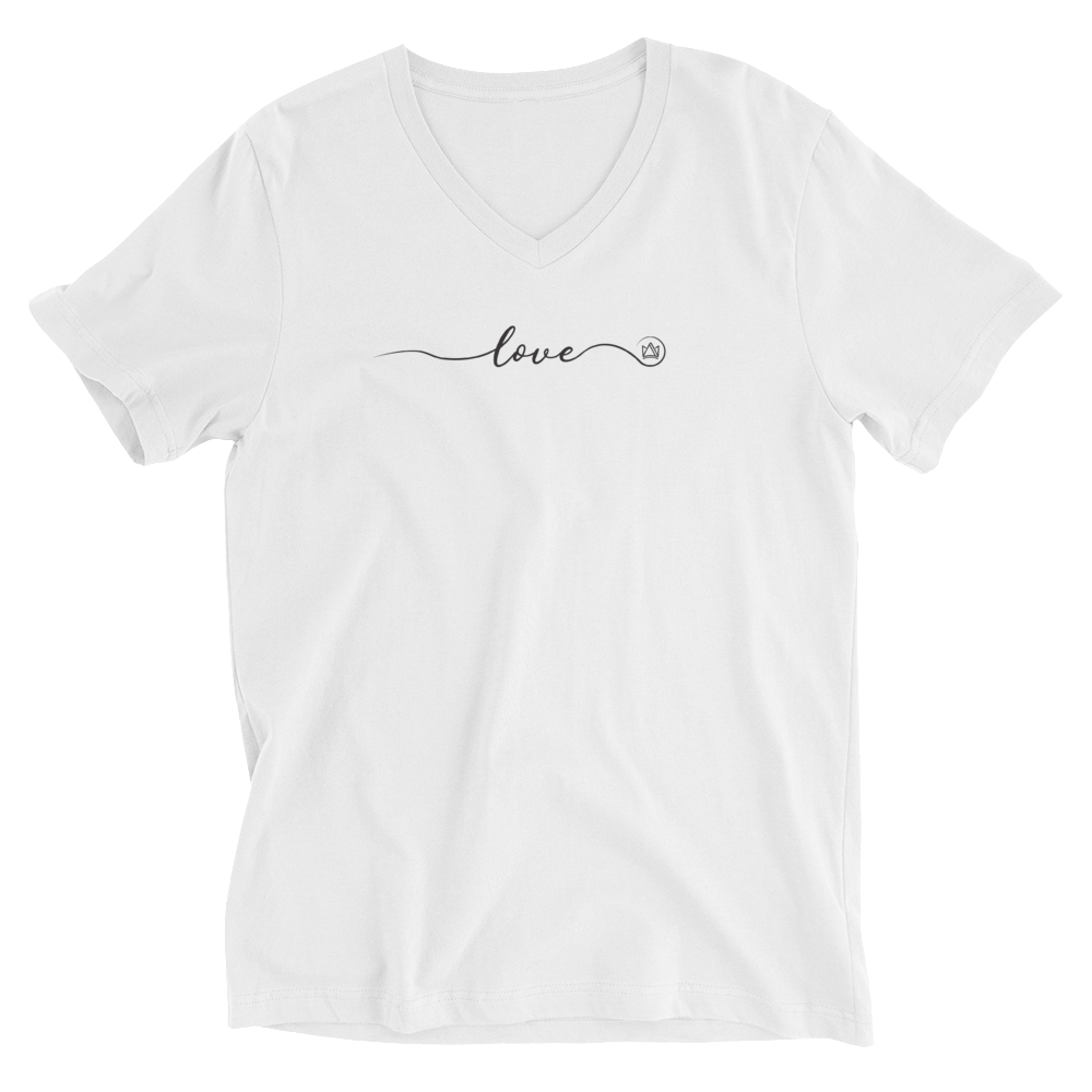 Love Short V-Neck T-Shirt White