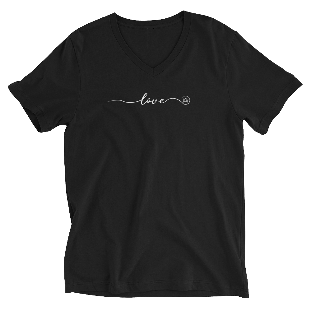 Love Short V-Neck T-Shirt Black